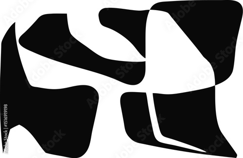 Abstract Black and White Geometric Art Image