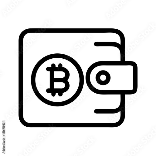 Bitcoin wallet icon cryptocurrency digital money finance blockchain technology investment asset secure payment