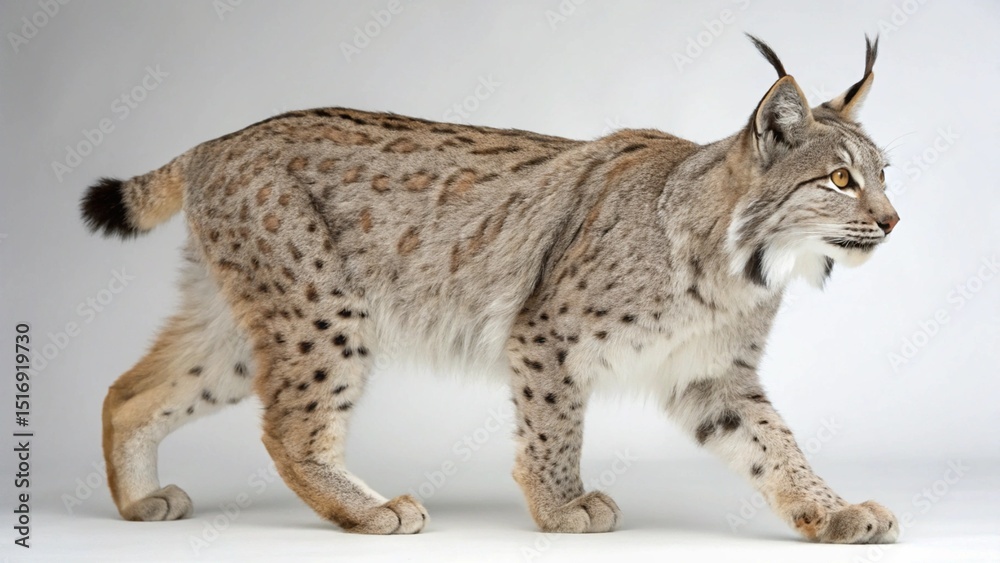 Obraz premium Eurasian Lynx on studio background