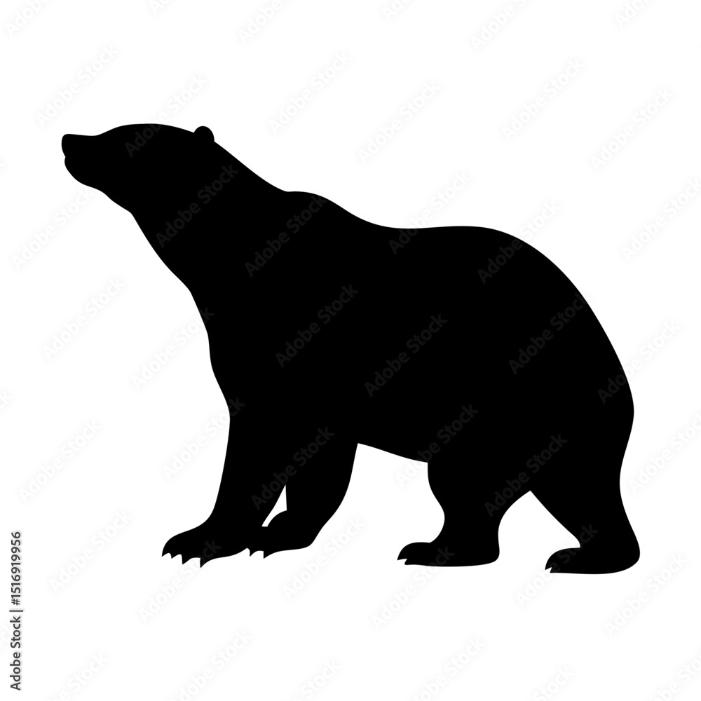 Fototapeta premium Black bear silhouette vector illustration for wildlife and nature themed designs and projects