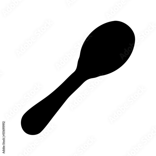 Isolated black spoon vector illustration for kitchenware and dining utensil design needs, flat icon