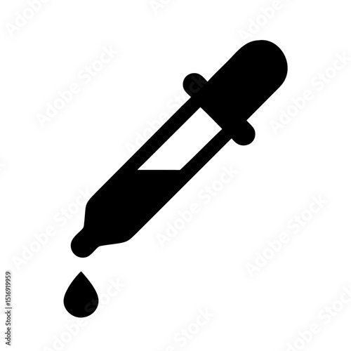 Dropper vector icon illustration for medical lab, chemistry, and essential oil applications