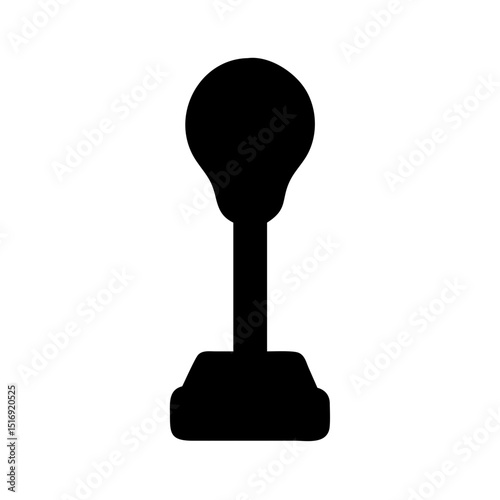 Black manual gear shift stick vector illustration for car transmission and control system design