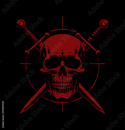 skull and swords grunge style (artwork 1)