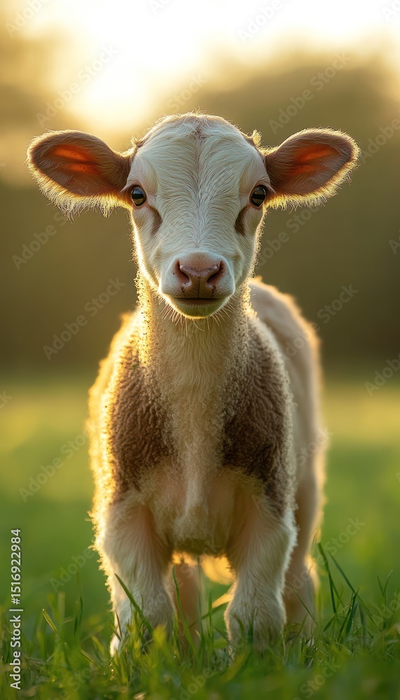 Fototapeta premium Sweet calf in golden light