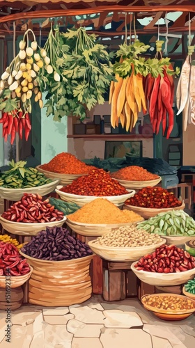 A cozy cottage surrounded by fruit trees, peaceful and dreamy setting