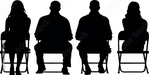 Silhouette of Man sitting on Chair.
