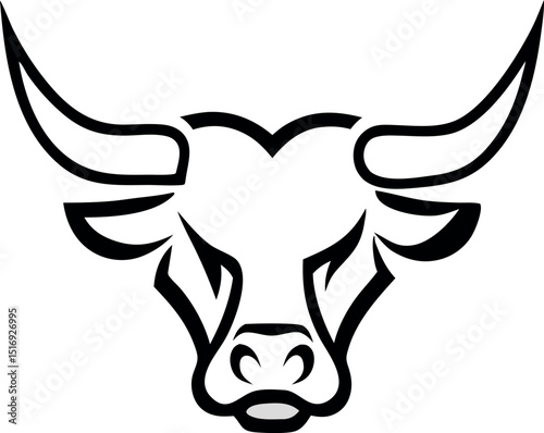 Ox bull head logo. bull head vector illustration.