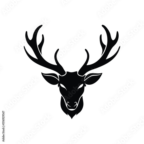 Elegant deer Silhouette Illustration with Colorful Background Design.