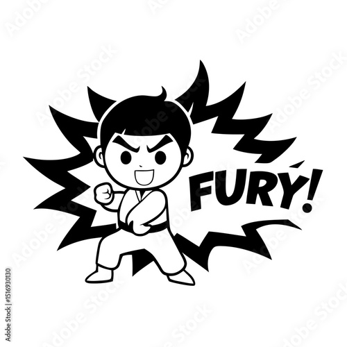 sticker of a karate kid