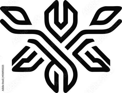 Modern line art logo design bundle featuring organic and technological fusion style