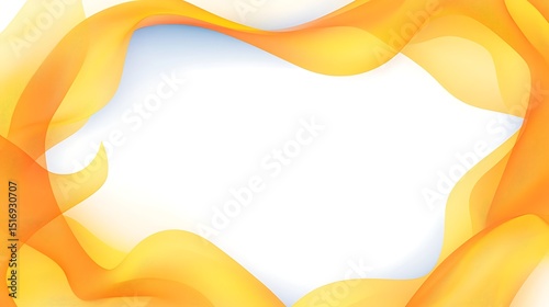 Abstract orange wavy frame on white