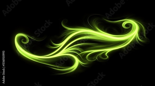 Abstract glowing lime green swirl