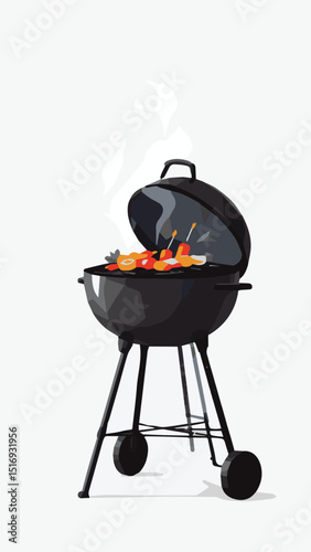 Closed Lid Charcoal BBQ Grill