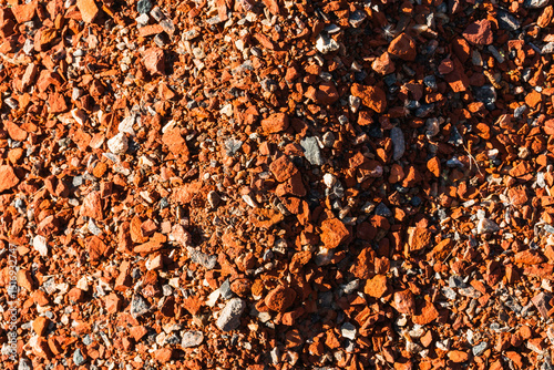 Gravel from old crushed brick stones.