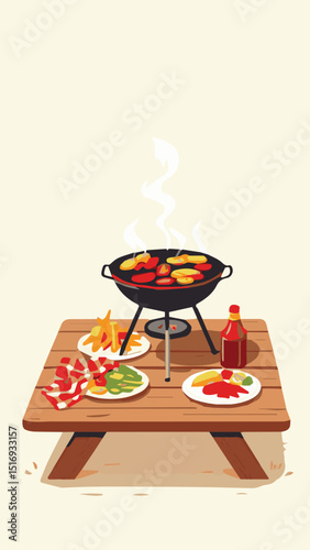 Traditional Outdoor Grilling with Kebab