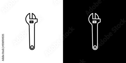 Adjustable wrench icon symbol concept for graphic design, Website, UI. Svg