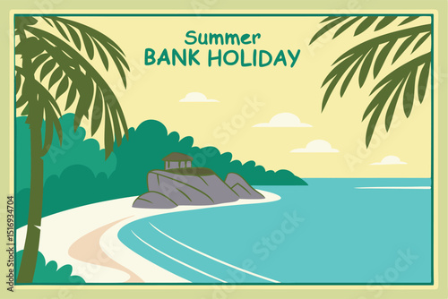 Summer Bank Holiday Tropical Beach Vacation Scene