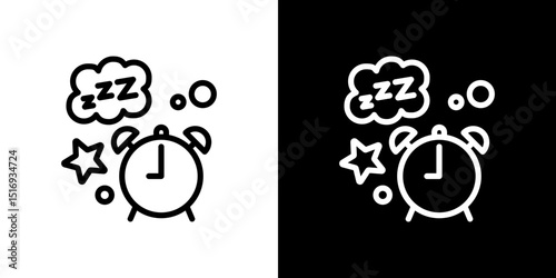 Alarm snooze icon symbol concept for graphic design, Website, UI. Svg