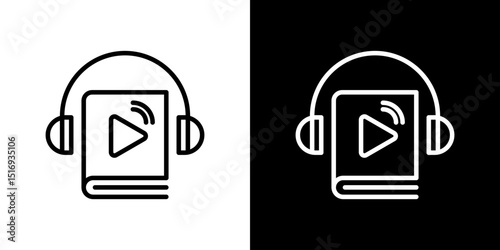 Audiobook icon symbol concept for graphic design, Website, UI. Svg
