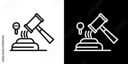 Auction icon symbol concept for graphic design, Website, UI. Svg