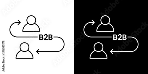 B2B icon symbol concept for graphic design, Website, UI. Svg
