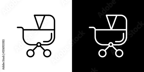 Baby carriage icon symbol concept for graphic design, Website, UI. Svg