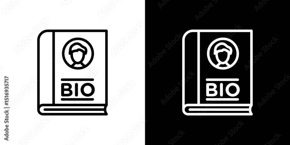 Biography icon symbol concept for graphic design, Website, UI. Svg Biography icon symbol concept for graphic design, Website, UI. Svg