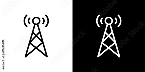 Broadcast tower icon symbol concept for graphic design, Website, UI. Svg