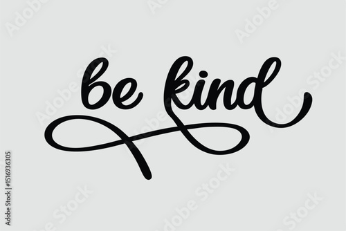 Elegant handwritten script text reading be kind with a transparent background
