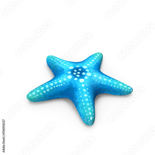 Blue starfish isolated on white background