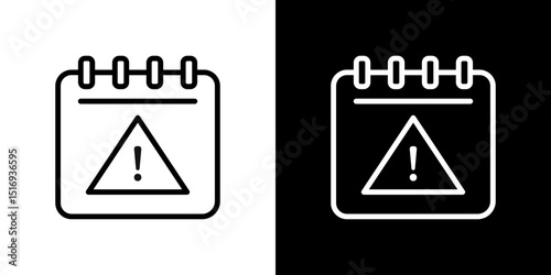 Calendar exclamation icon symbol concept for graphic design, Website, UI. Svg