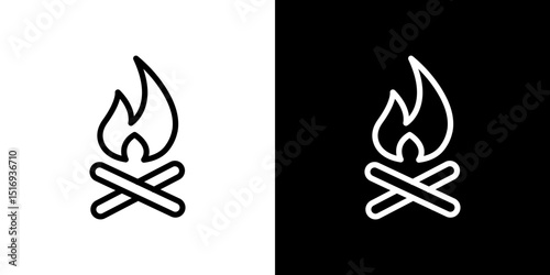 Campfire icon symbol concept for graphic design, Website, UI. Svg
