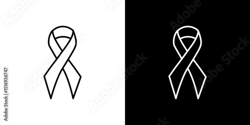 Cancer ribbon icon symbol concept for graphic design, Website, UI. Svg