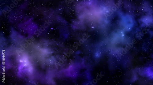 Amethyst and glassy with a starry night galaxy background, a celestial cosmic design, ultra-realistic, in a dark purple, blue, and black color palette, high resolution.