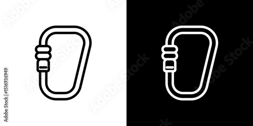 Carabiner icon symbol concept for graphic design, Website, UI. Svg