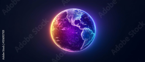 Abstract Glowing Earth Graphic Design
