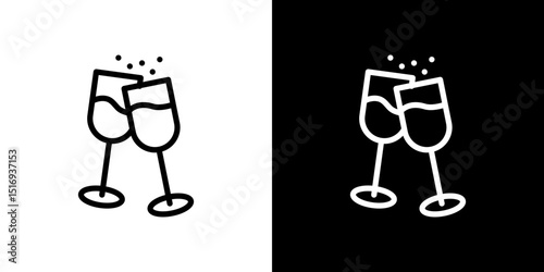 Champagne Glass icon symbol concept for graphic design, Website, UI. Svg