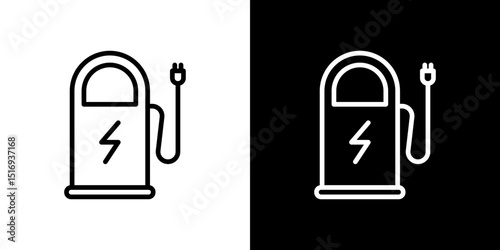 Charging station icon symbol concept for graphic design, Website, UI. Svg