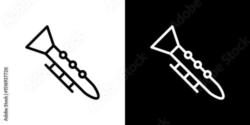 Clarinet icon symbol concept for graphic design, Website, UI. Svg