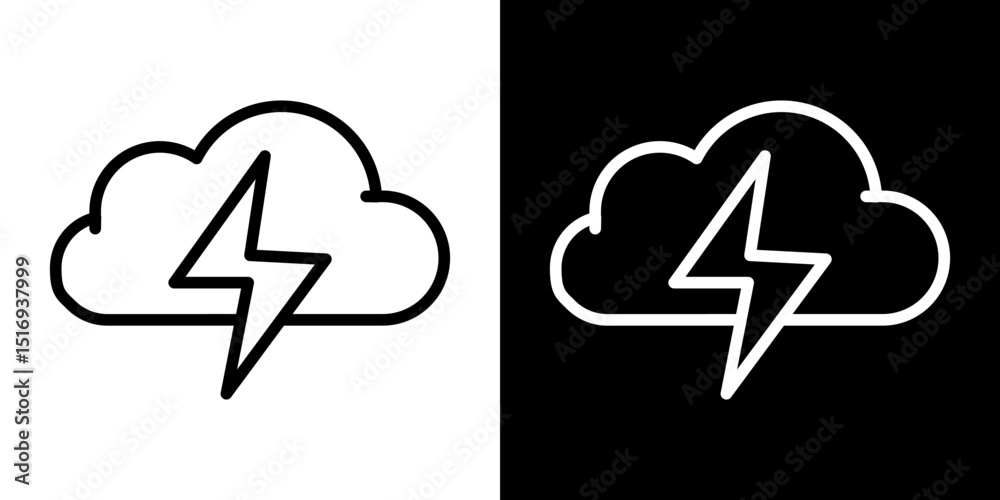 Cloud lightning icon symbol concept for graphic design, Website, UI. Svg Cloud lightning icon symbol concept for graphic design, Website, UI. Svg