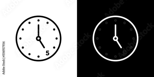Clock-five icon symbol concept for graphic design, Website, UI. Svg