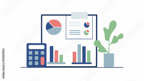 Analyzing business data for growth tracking market trends and planning with soft minimal flat lay