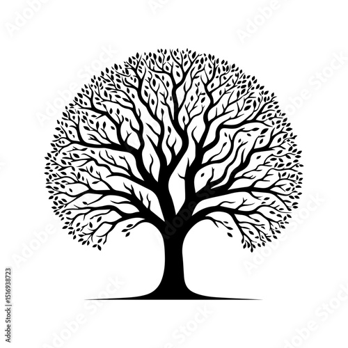 vector black tree of live icon on white background