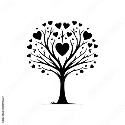 vector black tree of live icon on white background