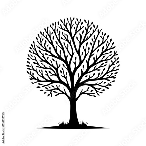 vector black tree of live icon on white background
