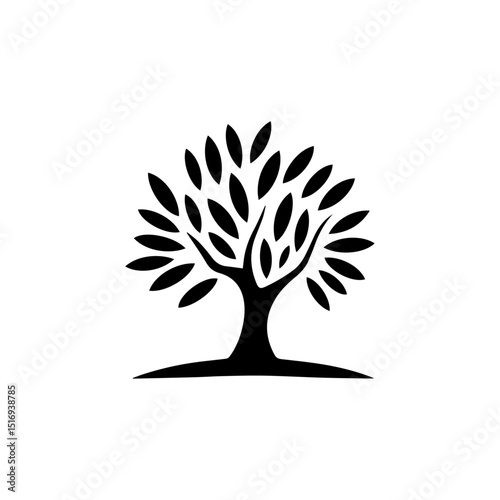 vector black tree of live icon on white background