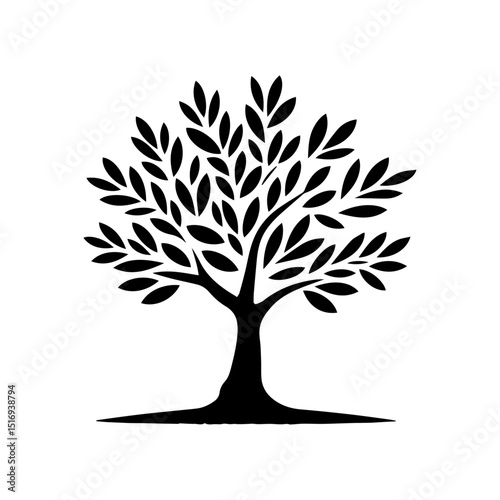 vector black tree of live icon on white background
