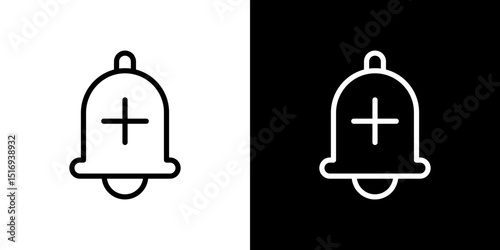 Cowbell circle plus icon symbol concept for graphic design, Website, UI. Svg