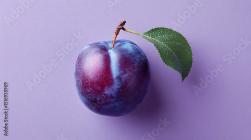 plum on purple background, closeup